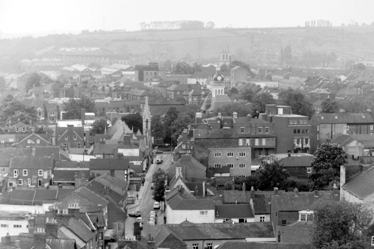 Grantham from St Wulfram’s tower – forty years ago