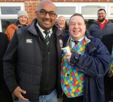 Nomads Freemasons Lodge visits Grantham and boosts rugby club funds by £350